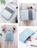 4 pieces of the light blue set of luggage storage bags.