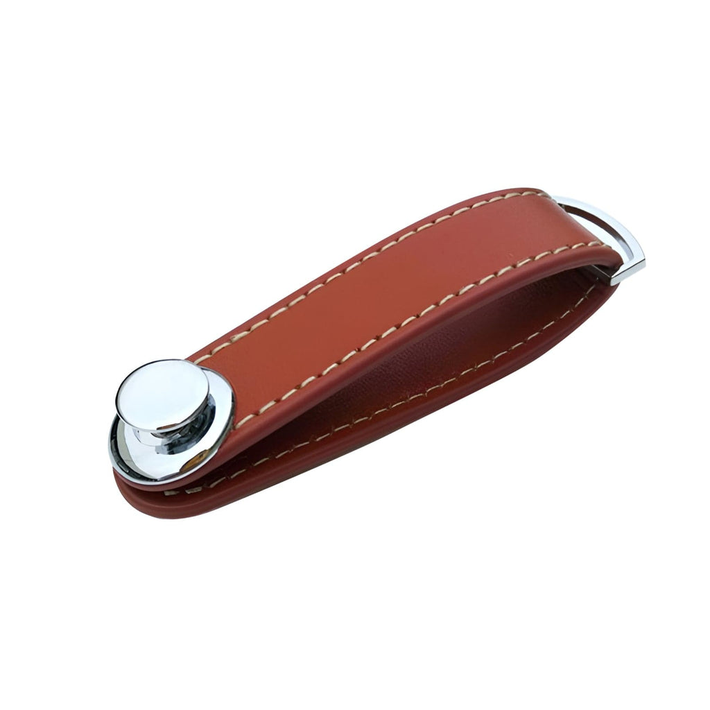 Image of the brown compact leather key holder.