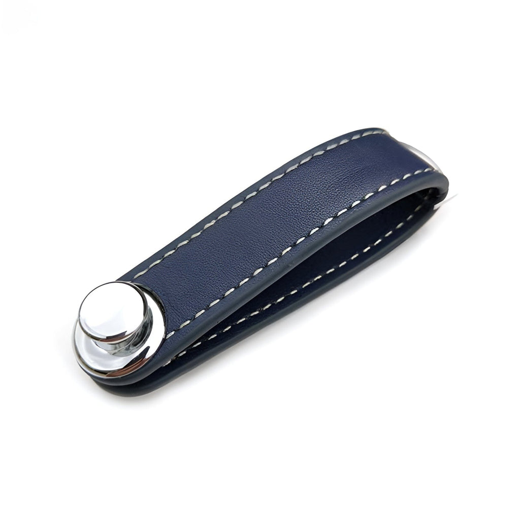 Image of the blue leather compact key holder.