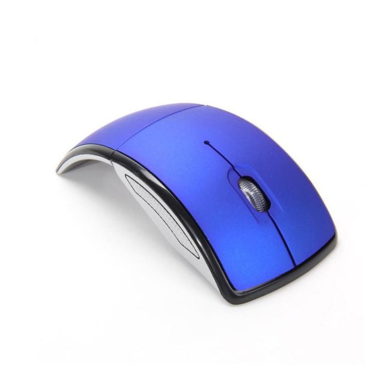 Blue Foldable and Portable Bluetooth Wireless Mouse.