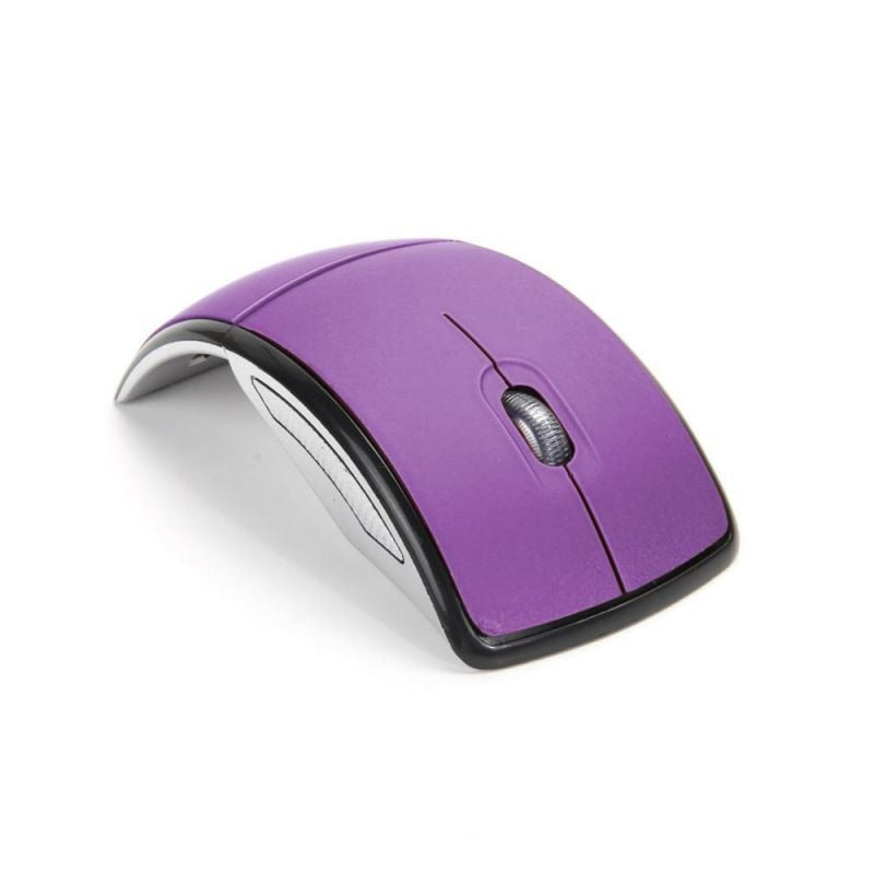 Purple Foldable and Portable Bluetooth Wireless Mouse.