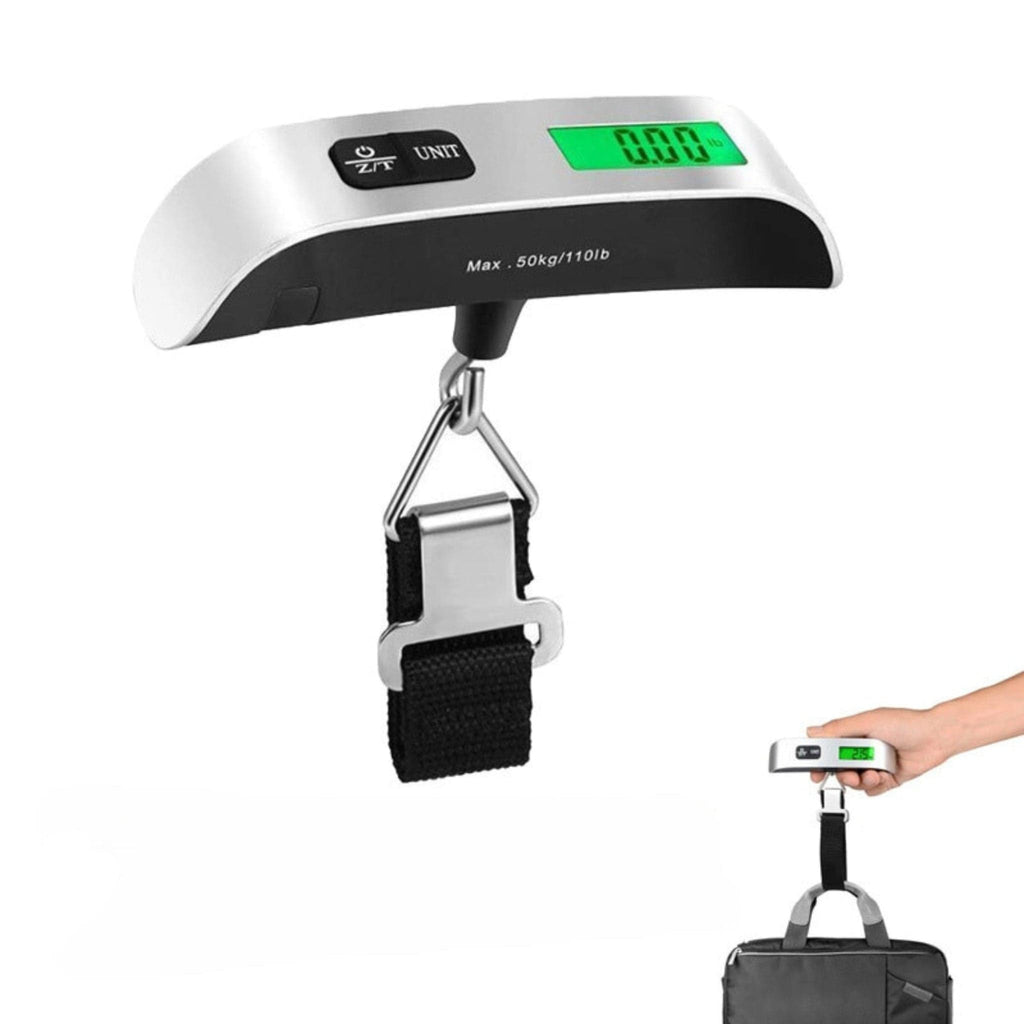 Silver Portable Scale for Travel Scale with LED screen.