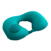 Teal Portable Press Inflatable Neck Pillow.